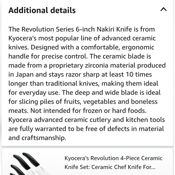 ❤️BUY 2 GET 1 FREE  Kyocera Ceramic Kitchen Knife - Black and White - Picture 12 of 12